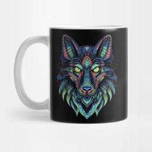 DMT Art Style Wolf Mug